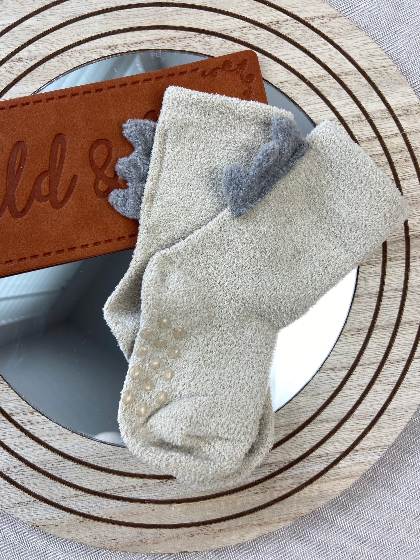 Plush dinosaur socks