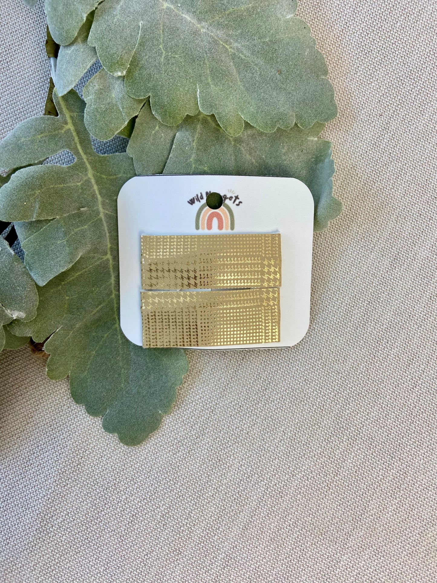 Gold Plaid Snap Hair Clip