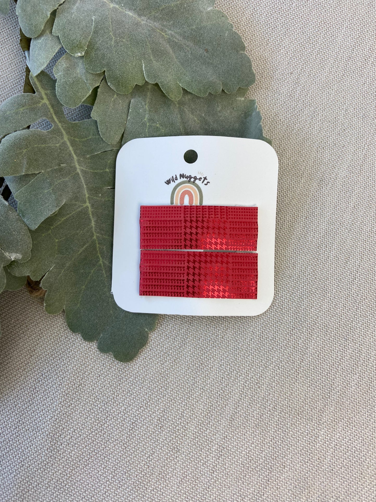 Red Plaid Snap Hair Clip