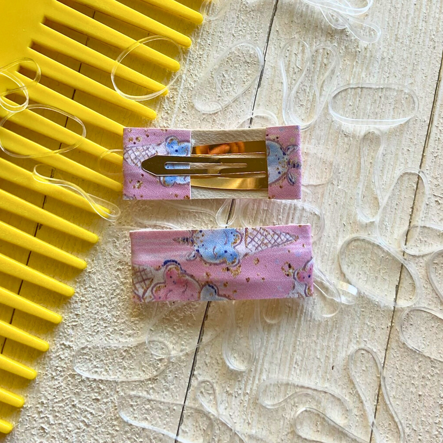 Ice Cream Unicorn Snap Hair Clips