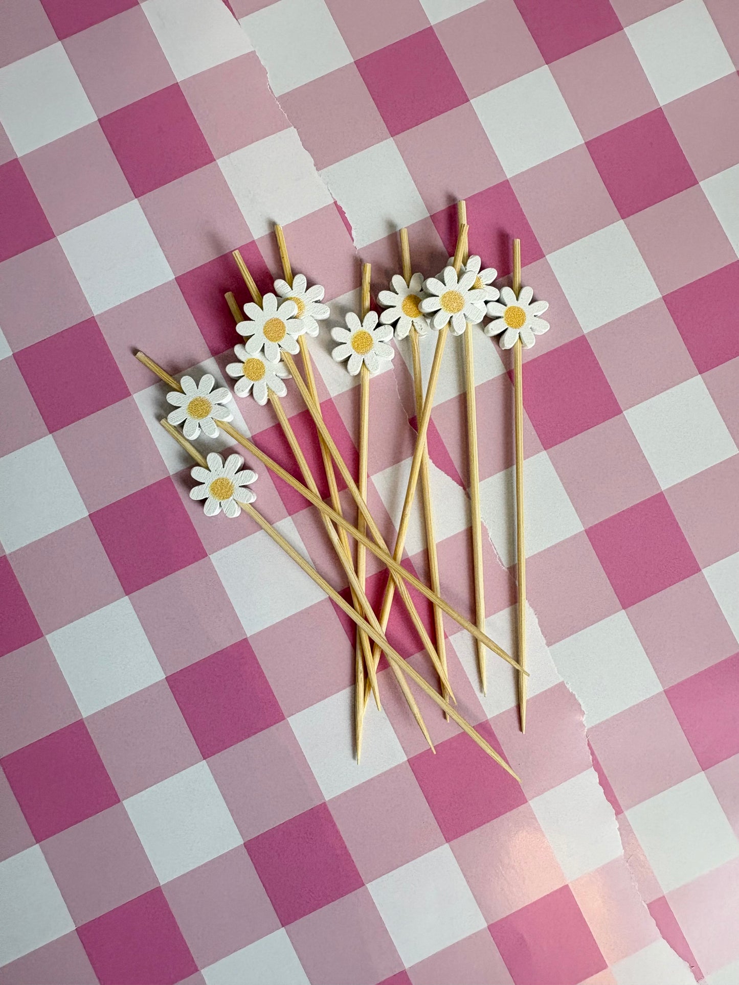 White Daisy Toothpicks