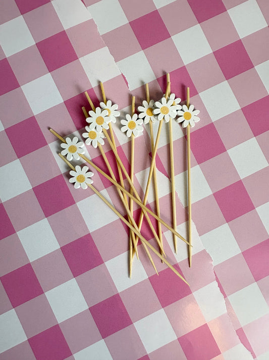 White Daisy Toothpicks